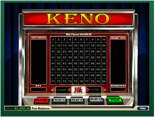 Play Keno Online In Australia Online Keno For Real Money